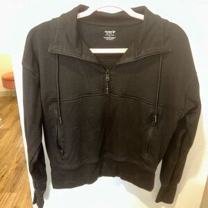 Old Navy Active Black Fleece Top